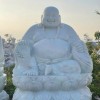 Tượng di lặc đá trắng nguyên khối cao 1.9m, ngang 1.4m, dài 1m T005