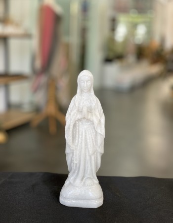 Tượng đức mẹ maria đá trắng nguyên khối cao 20cm T091