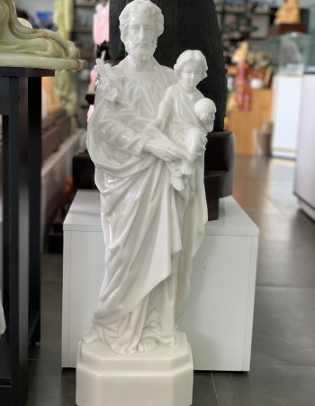 Tượng chúa giê - su đá trắng cao 90cm ngang 30cm T058