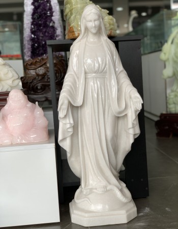 Tượng đức mẹ maria đá trắng cao 80cm ngang 50cm T059