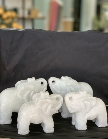  Cặp voi đá trắng 10cm - 12cm - 15cm - 20cm T088