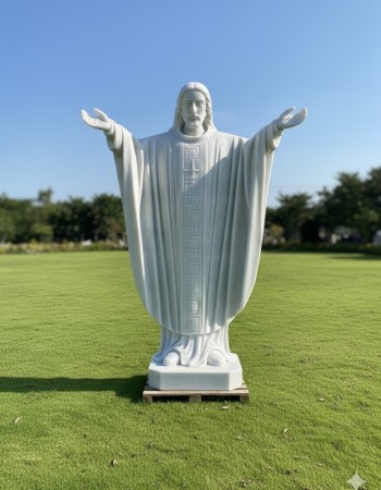 Tương chúa Giêsu với hai tay dang rộng đá trắng cao 1m7 T207