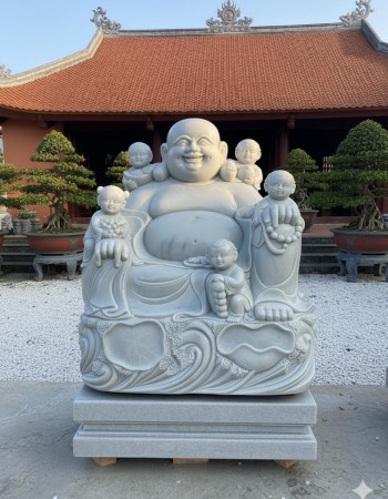 Tương di lặc ngồi với các chú tiểu đồng cao 1m55 T232