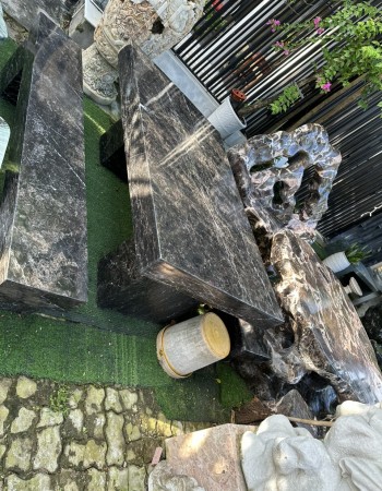 Bộ bàn ghế đá serpentine nguyên khối sang trọng ,đẳng cấp  T027