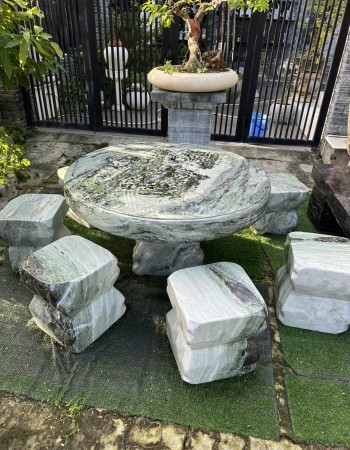 Bộ bàn ghế đá ngọc serpentine sang trọng , đẳng cấp T024