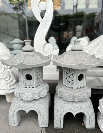 Cặp chân đèn dá sa thạch nguyên khối cao 60cm T051