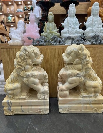 Cặp kỳ lân đá cà rốt cao 40cm T019