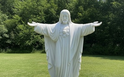 TƯỢNG CHÚA ĐÁ TRẮNG TỰ NHIÊN NGUYÊN KHỐI – BIỂU TƯỢNG THIÊN LIÊNG TRONG NGHỆ THUẬT ĐÁ MỸ NGHỆ VIỆT NAM