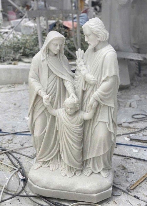 Tượng Gia đình Thánh Gia đá trắng cao 1m T205